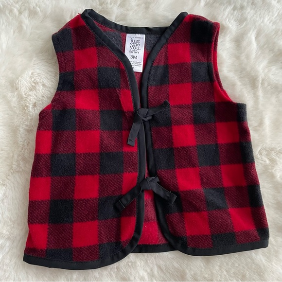 CARTER’S NWOT Baby Buffalo Check Vest 3 Months - Picture 5 of 9
